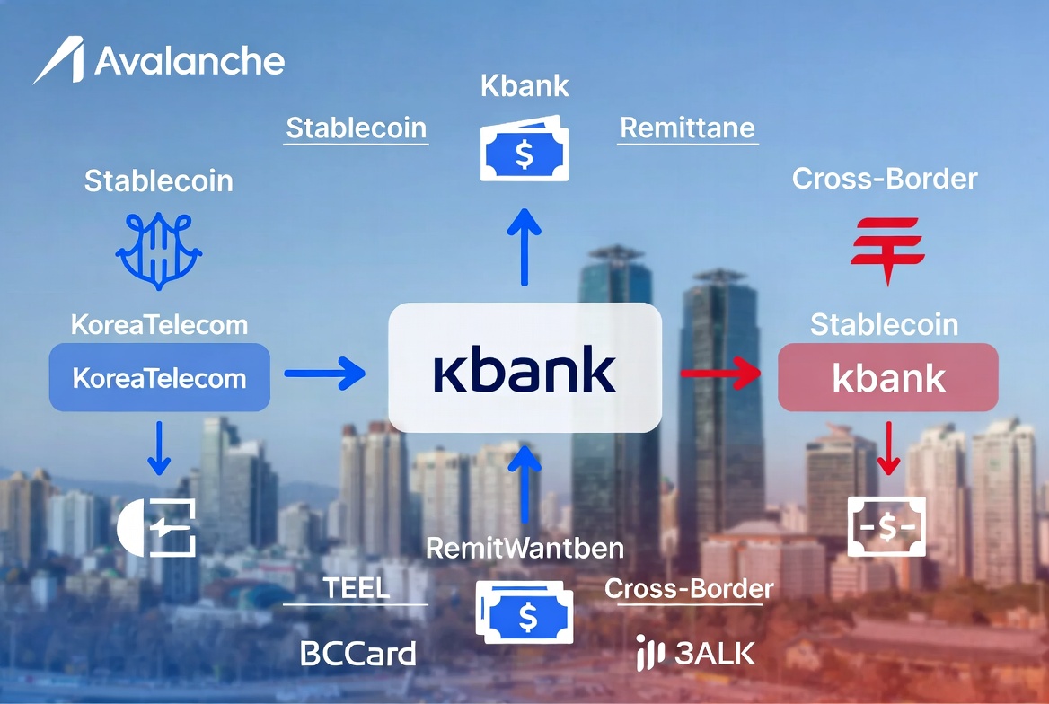 韓國最大加密交易所 Upbit 合作銀行 Kbank 宣布於 Avalanche 打造穩定幣跨境匯款市場