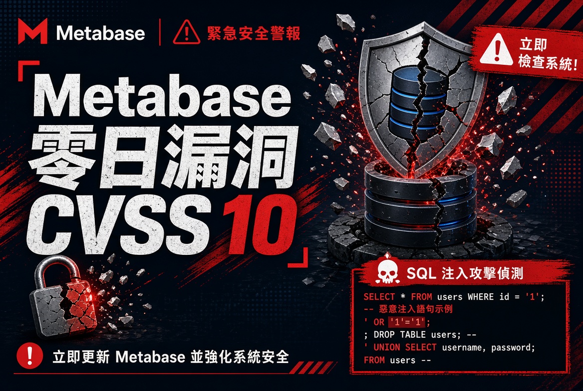 【緊急】Metabase 爆出 CVSS 10.0 零日漏洞，已有真實攻擊！