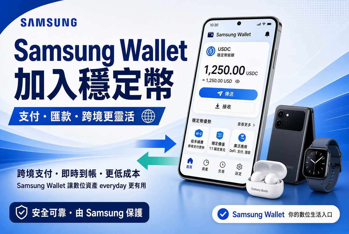 【重大】Samsung Wallet 今年將加入穩定幣帳戶同跨境支付！