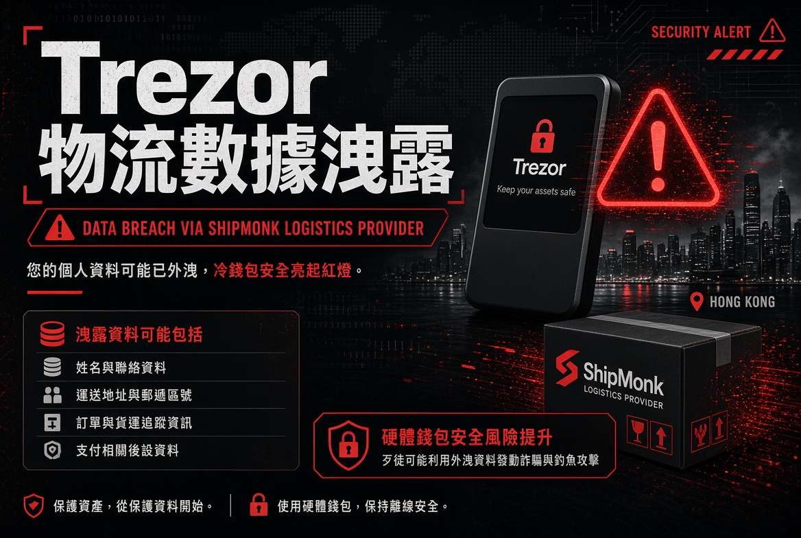 Trezor 物流數據洩露：近 1.4 萬名用戶真實姓名與住址曝光