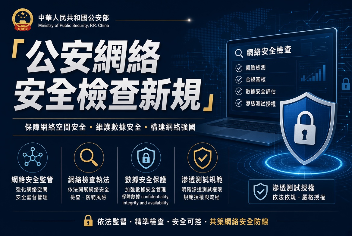 公安部發布《網絡空間安全監督檢查辦法》：檢查範圍擴大 可進行滲透測試