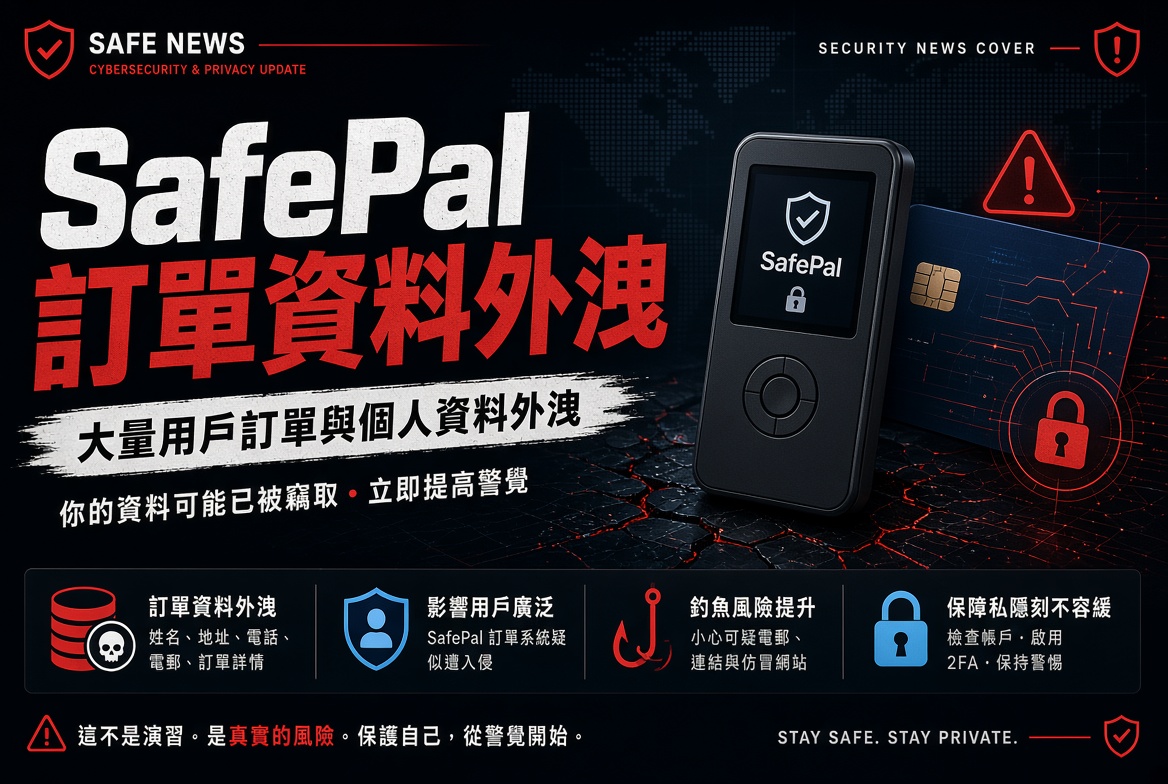SafePal 訂單資料外洩：約 3.98 萬用戶受影響