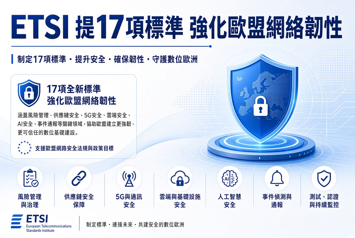 歐盟網絡安全再加碼！ETSI 提出 17 項新標準支援《網絡彈性法案》