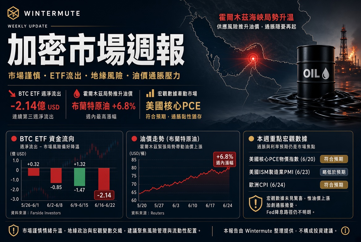 Wintermute 市場週報：BTC ETF 大舉流出 霍爾木茲風險再升