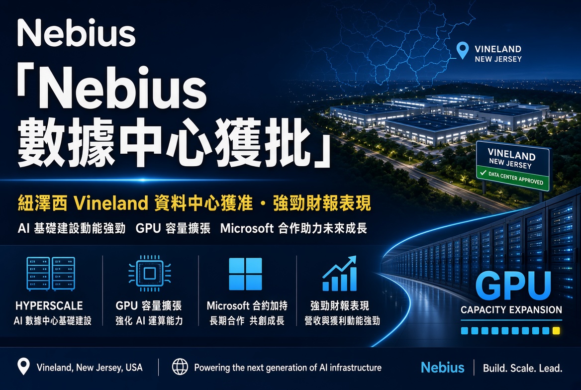 Nebius Vineland 數據中心第二期獲批：AI 基建再下一城