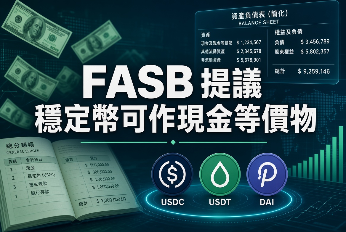 會計準則大突破！FASB 提議部分穩定幣可列為「現金等價物」
