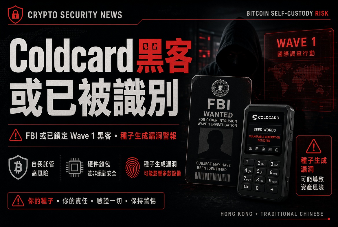 Coldcard 黑客事件：Wave 1 攻擊者或已被 FBI 鎖定