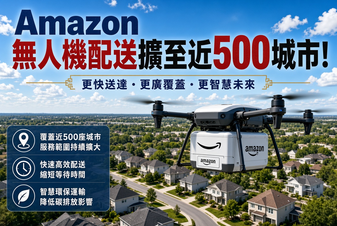 Amazon無人機配送擴至近500個美國城市！30分鐘送達時代加速來臨