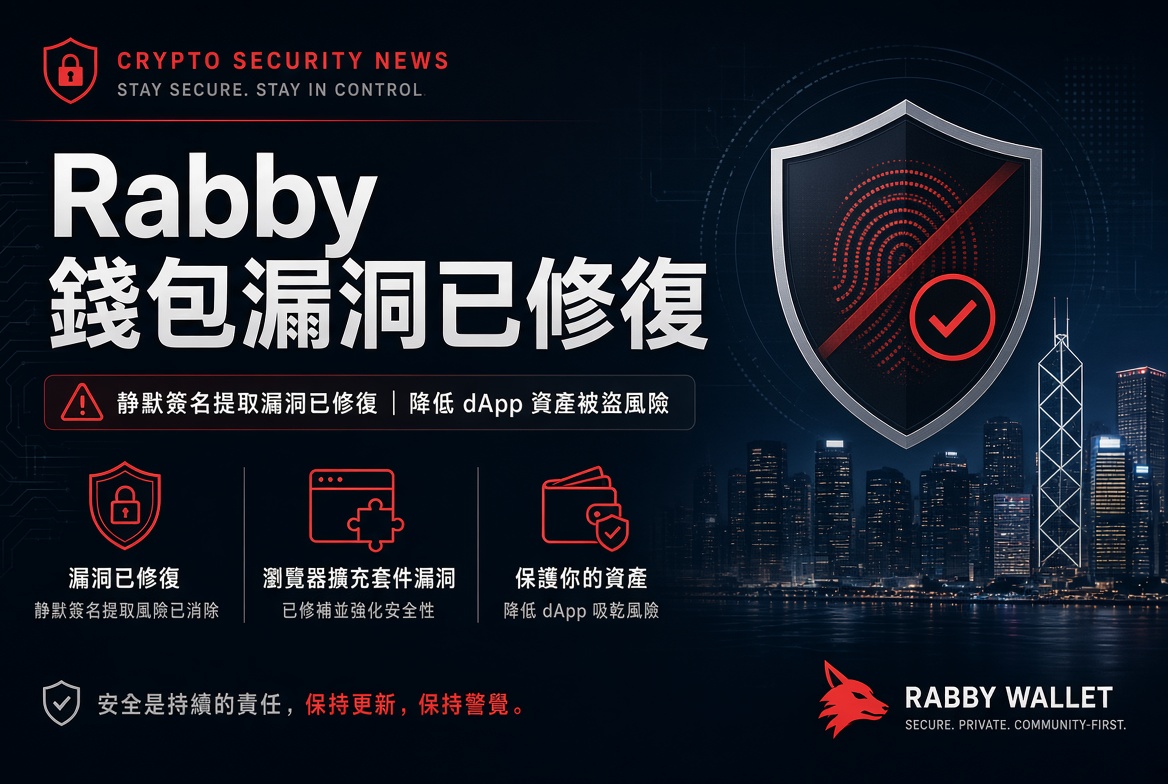 Rabby 錢包瀏覽器擴充功能漏洞已修復：靜默簽名提取風險