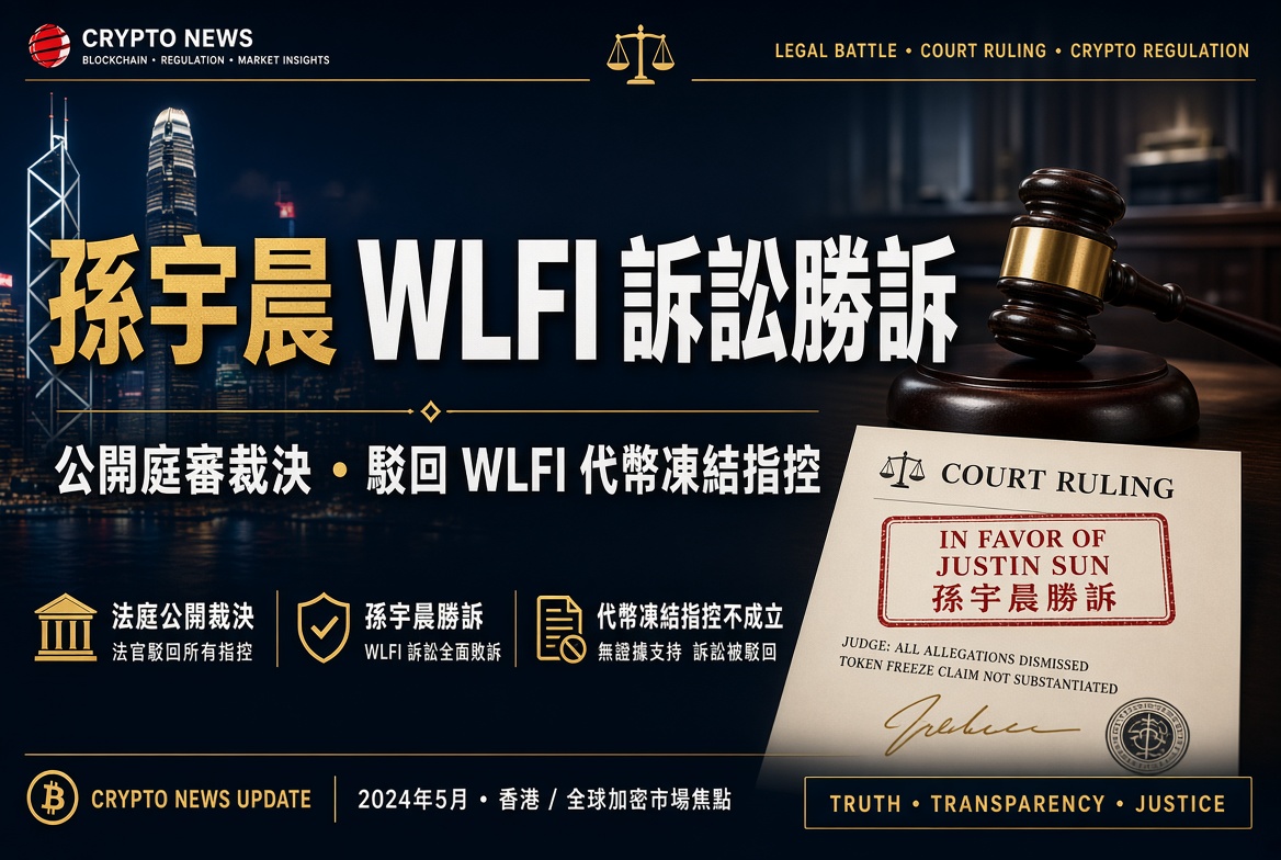 孫宇晨對 WLFI 訴訟取得關鍵程序勝訴
