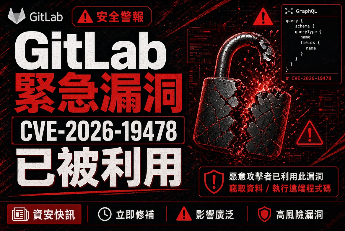 緊急！GitLab 嚴重漏洞 CVE-2026-19478 已被積極利用