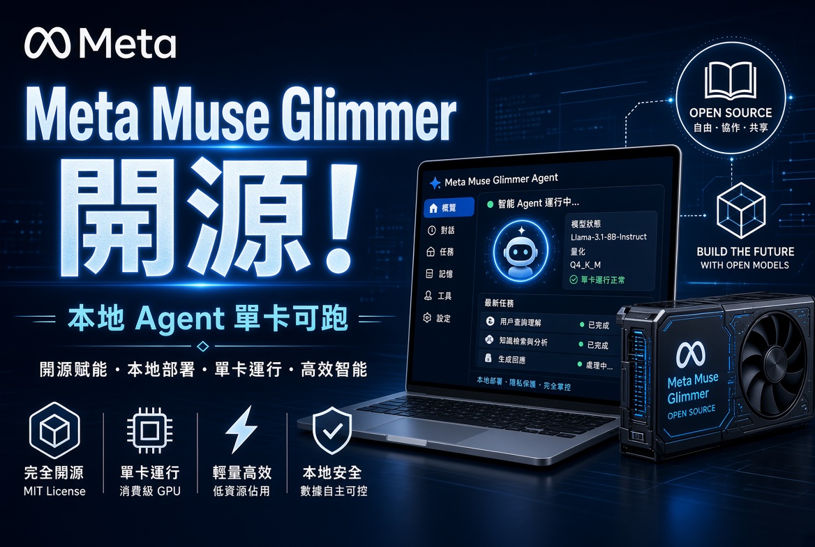 Meta重返開源戰場！ 30B參數Muse Glimmer正式開源，單卡消費級GPU即可本地運行Agent！