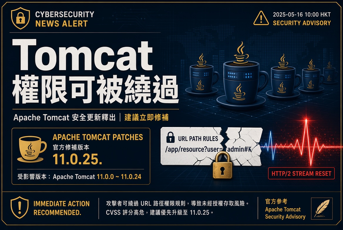 Apache Tomcat 修補多個漏洞：可繞過權限、也可把伺服器打掛