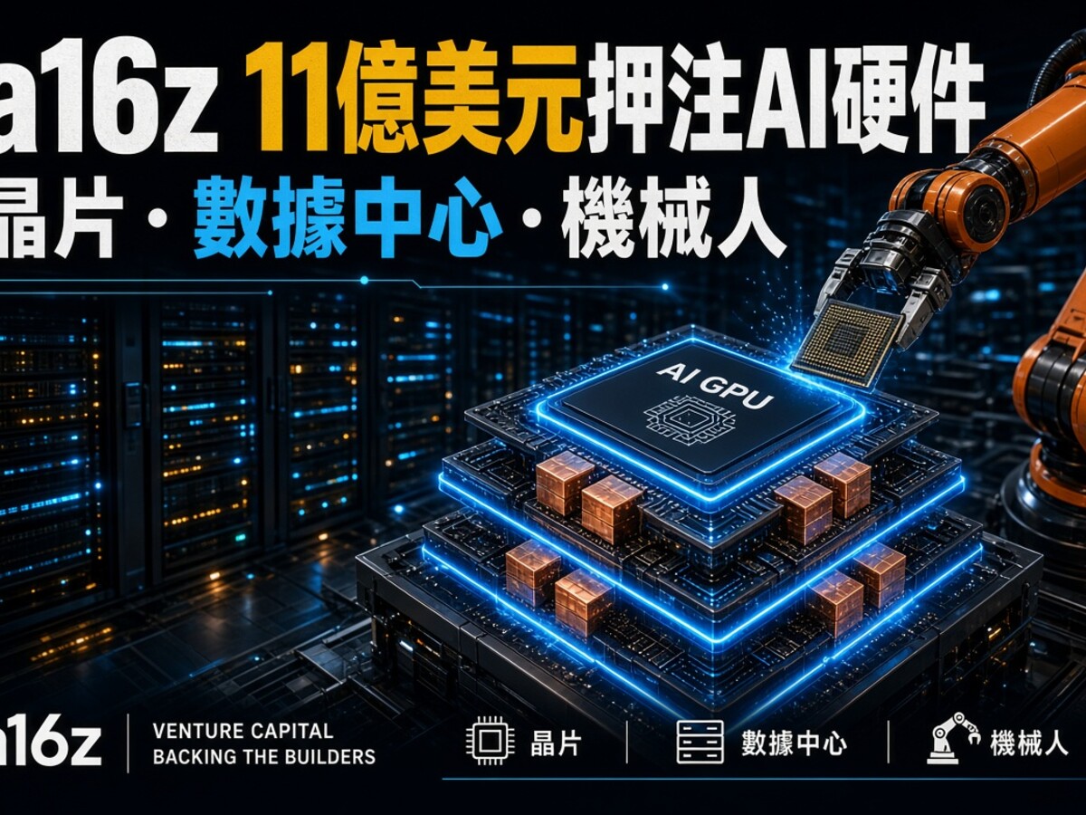 軟件巨頭都要買硬件：a16z 新設 11 億美元「機械時代」基金