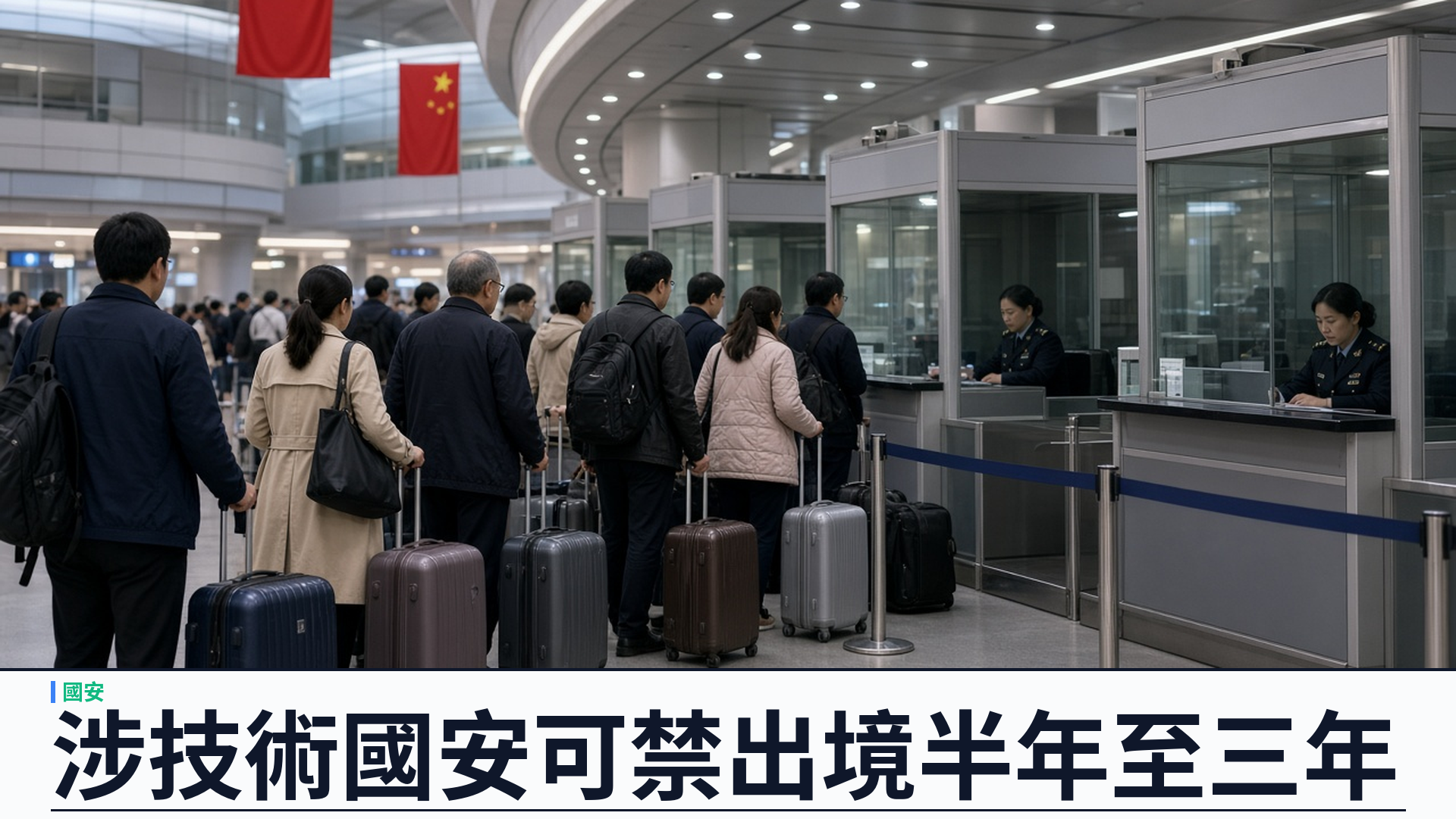 中國新出入境規例生效：涉技術國安者可被禁出境六個月至三年