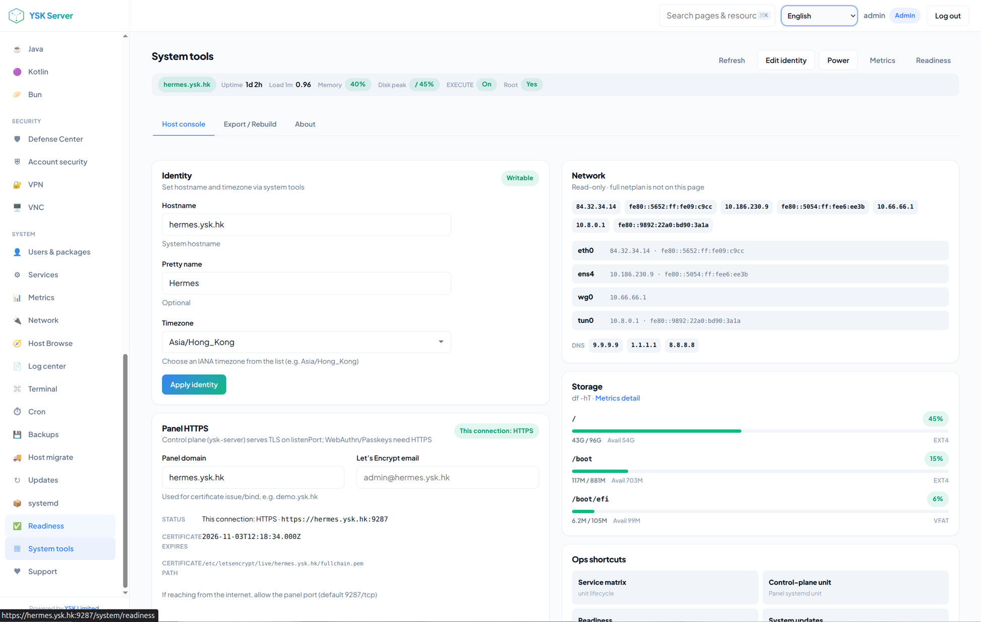 YSK Server system tools