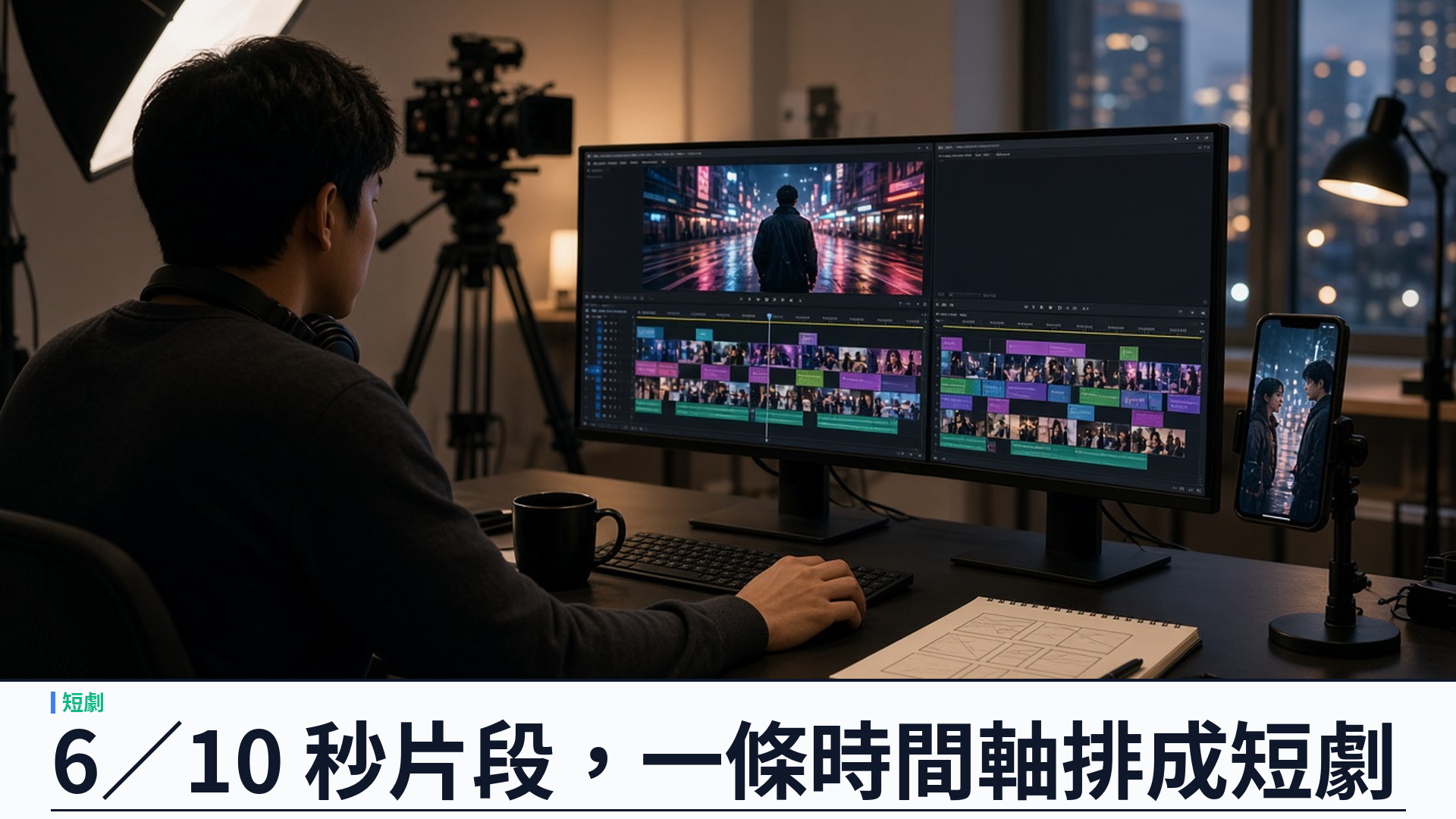 6／10 秒短片段精準排片：瞬劇魔法師時間軸製作台，由分鏡靜圖到成片一氣呵成