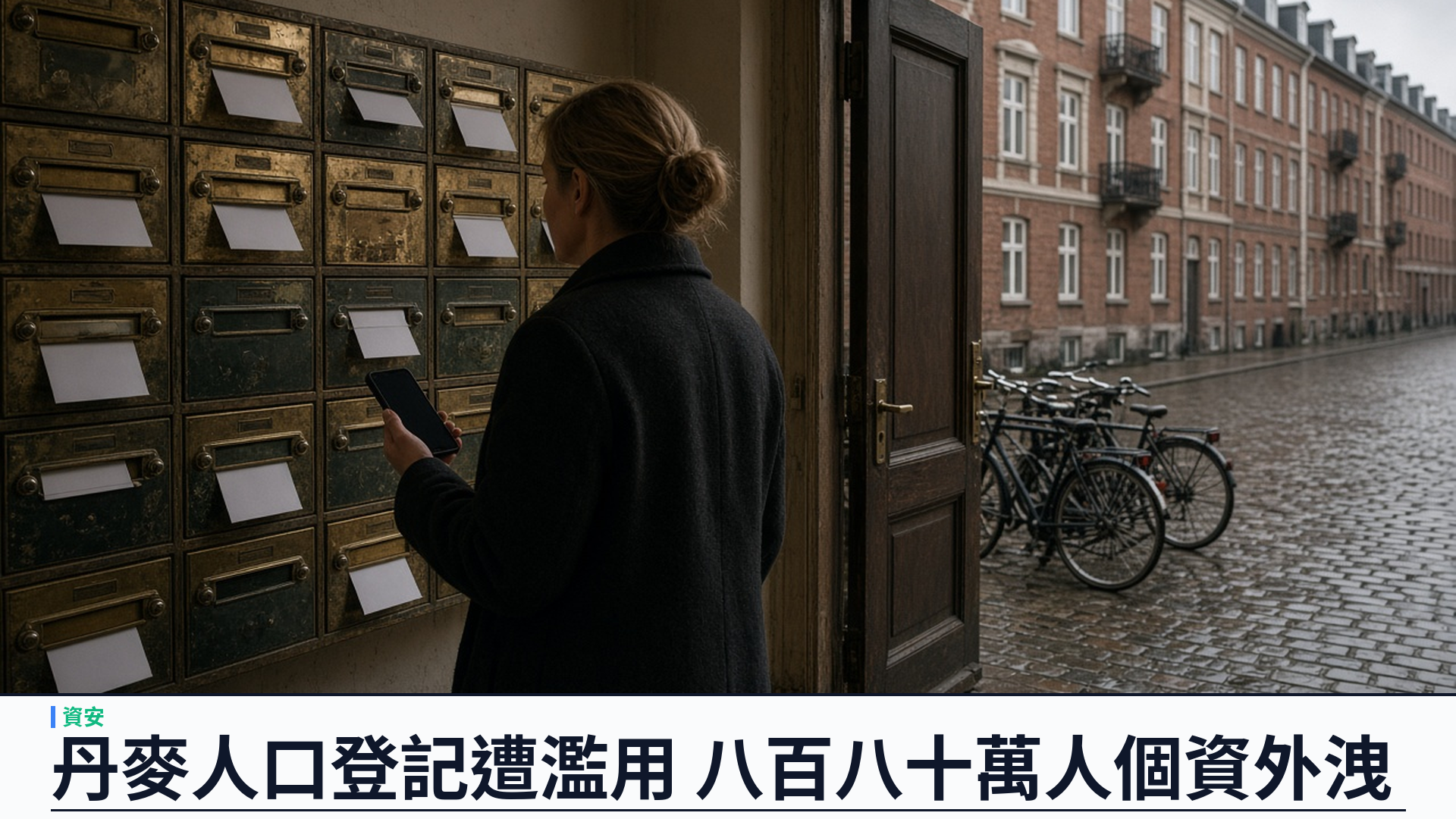 丹麥政府／官方：中央人口登記冊 CPR 遭濫用企業合法查詢權限——約八百八十萬人姓名、地址與身份號碼外洩；九月起異常、十月二日始察覺；部長下令全面安全檢討
