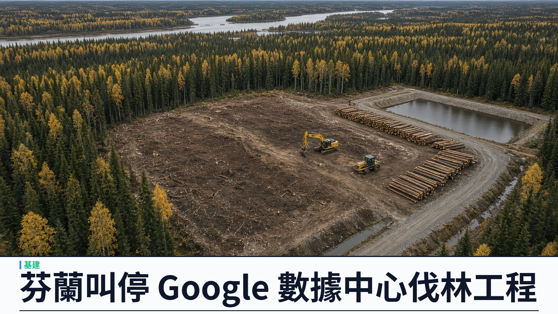 芬蘭許可及監管局／官方：勒令 Google 數據中心項目公司 Tuike Finland 暫停 Muhos 與 Kajaani 前期工程——環評未完已伐林剝表土，Muhos 清理約三百三十公頃；限十月二十三日前停工、十四日前書面解釋，否則考慮行政強制及罰款