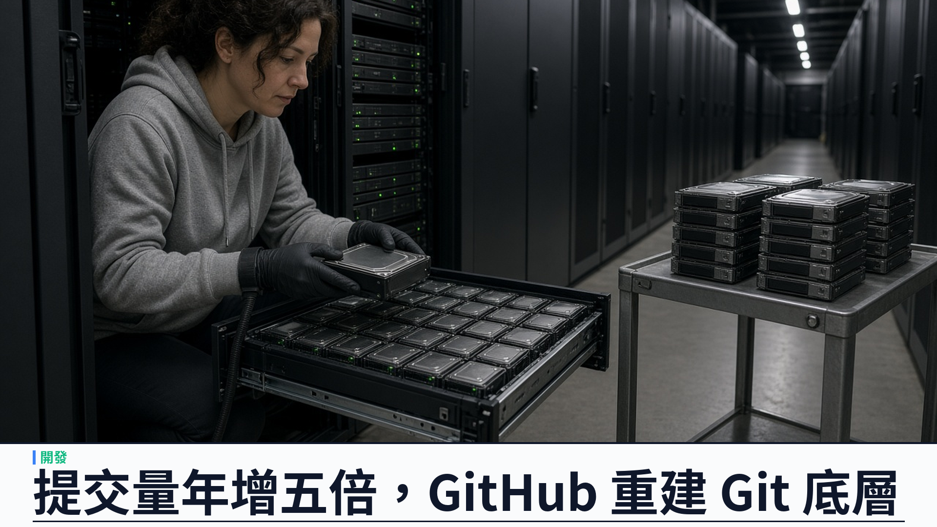 GitHub／官方：重建 Git 基礎設施迎「代理規模」開發——九月提交七十三億八千萬次、按年逾五倍，推送年增四點九倍；儲存與運算分拆、權威數據移至 Azure Blob，內部測試寫入吞吐最高三十五倍