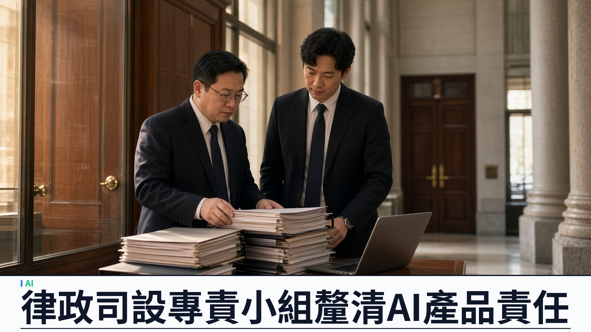律政司／官方：林定國立法會宣布牽頭成立專責小組——盡快研究運用 AI 產品造成損害的法律責任；年底前資助中小律師行購置法律科技，並支持香港普通法專屬人工智能大模型